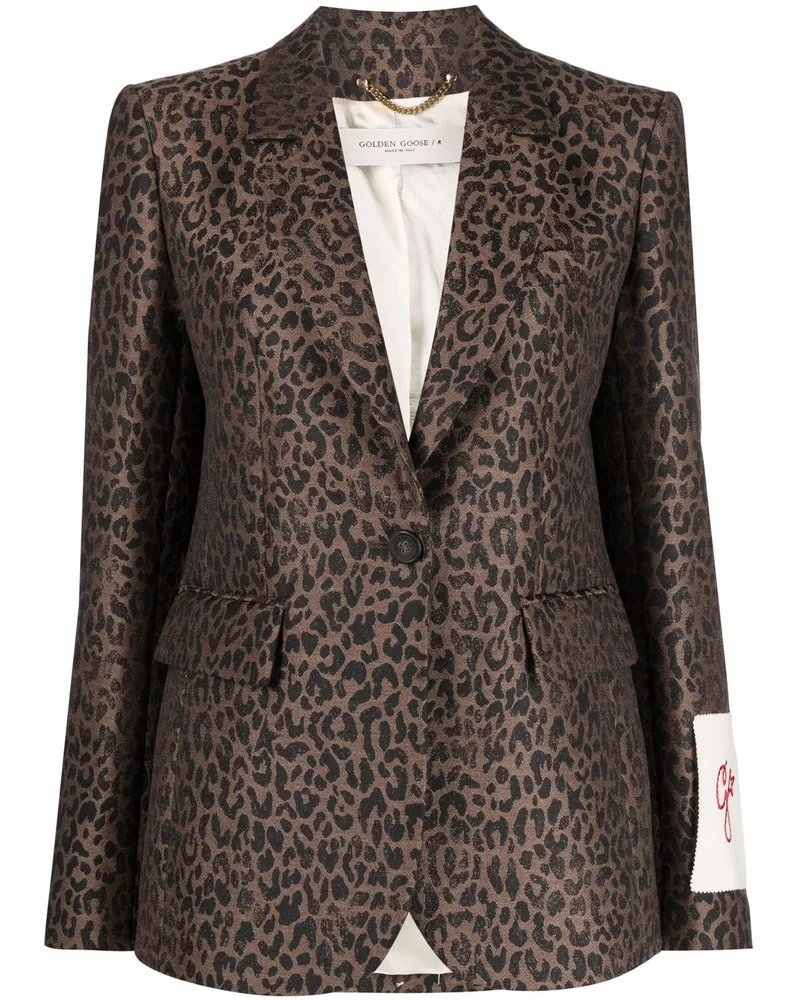 Golden Goose Blazer mit Leoparden-Print Braun