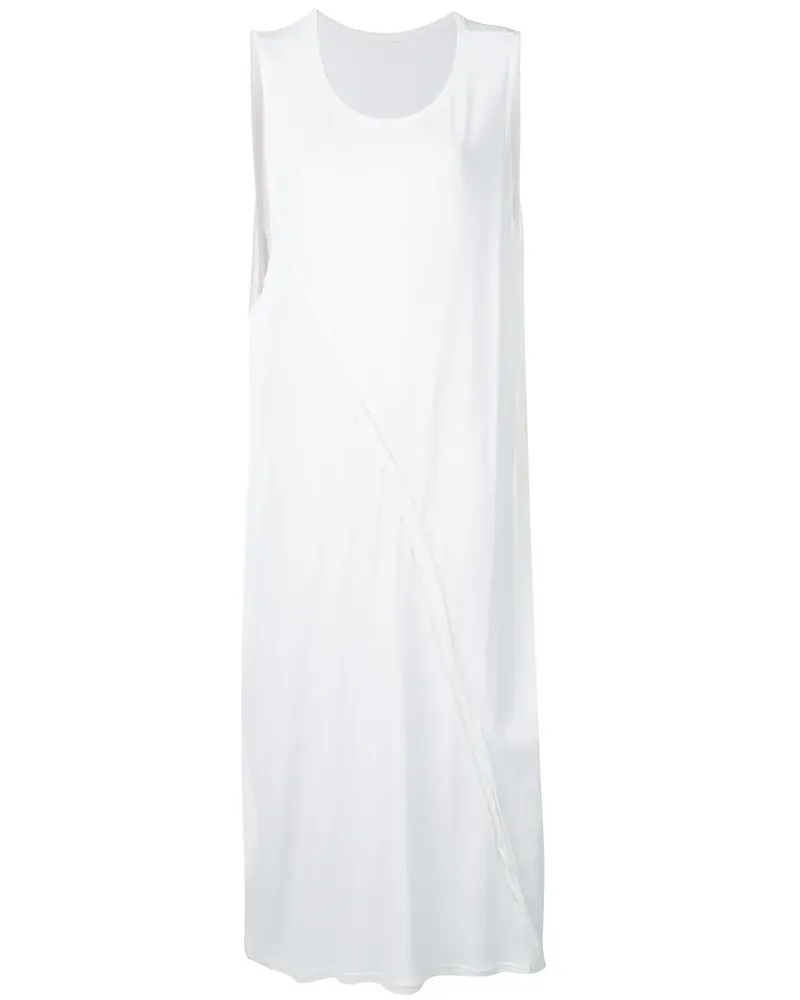 Yohji Yamamoto Hemdkleid mit gerafften Ärmeln - Weiß Weiß