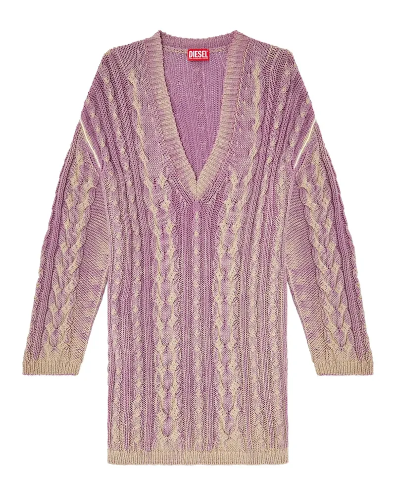 Diesel cable-knit V-neck mini dress - Violett Violett