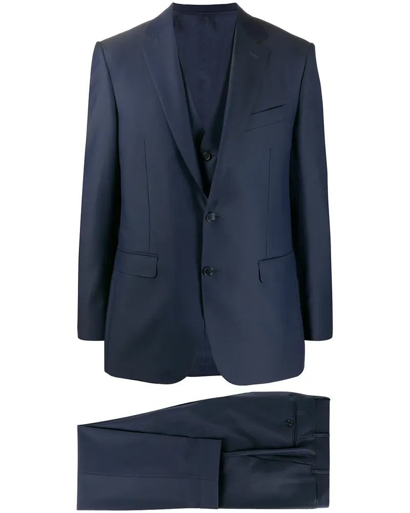 Canali Anzug mit schmalem Schnitt - Blau Blau