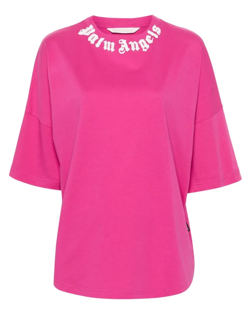 Palm Angels T-Shirt mit Logo-Print - Rosa Rosa