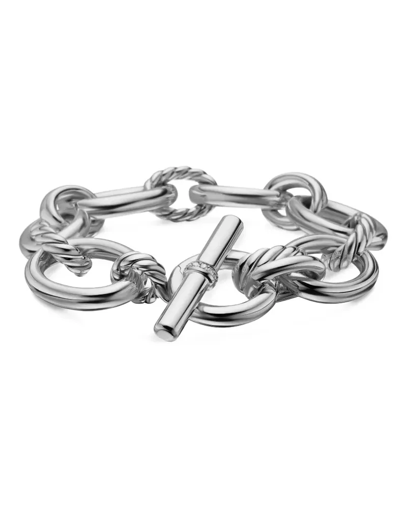 David Yurman DY Mercer Chain Sterlingsilber-Armband mit Diamanten (25mm Silber