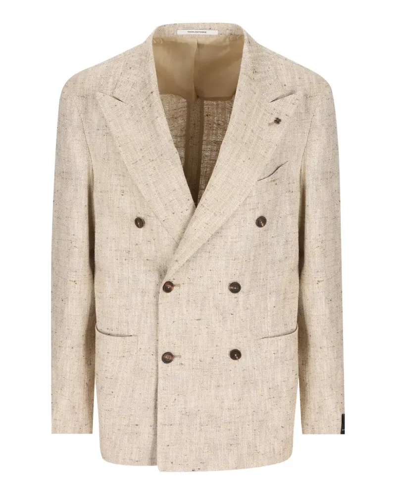 Tagliatore double-breasted flap-pocket blazer - Nude Nude