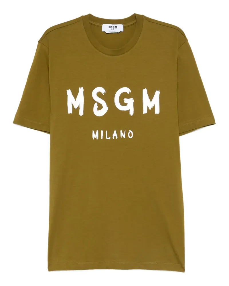 MSGM T-Shirt mit Logo-Print - Grün Grün