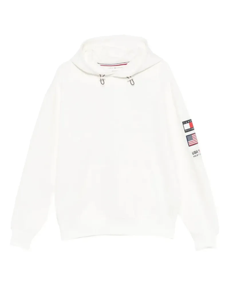 Tommy Hilfiger logo-patch drawstring hoodie - Weiß Weiß
