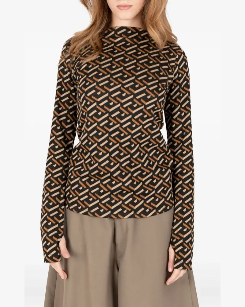 Société Anonyme D-Skin T-Shirt mit geometrischem Muster - Schwarz Schwarz