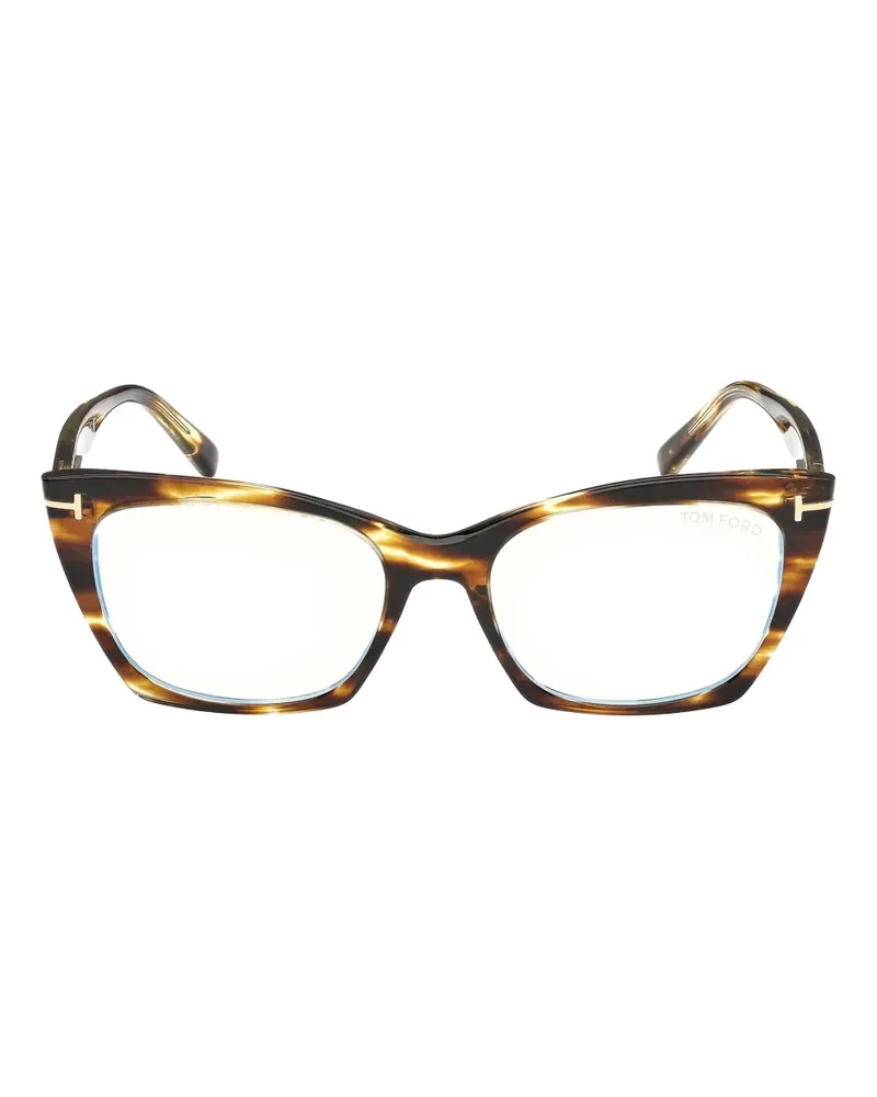 Tom Ford Cat-Eye-Brille in Schildpattoptik - Braun Braun