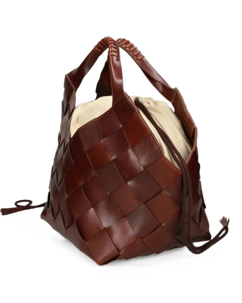 Dragon Diffusion Botteghe woven leather bucket bag - Braun Braun