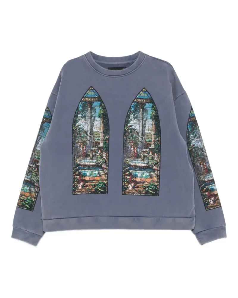 WHO DECIDES WAR Pullover mit Buntglas-Print - Blau Blau
