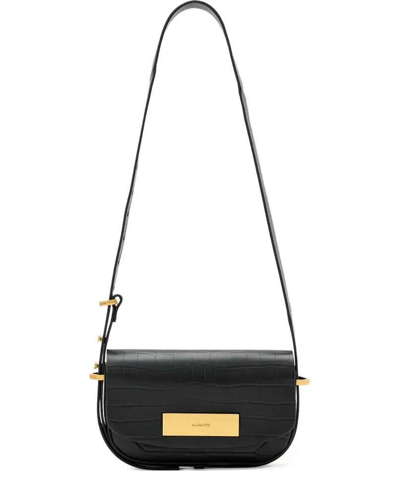 AllSaints crocodile-effect cross body bag - Schwarz Schwarz