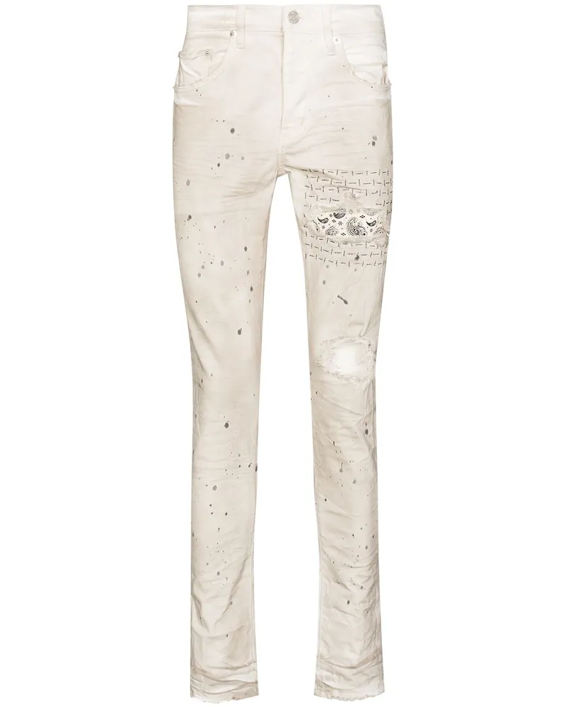 PURPLE BRAND Skinny-Jeans mit Bandana-Patch - Nude Nude
