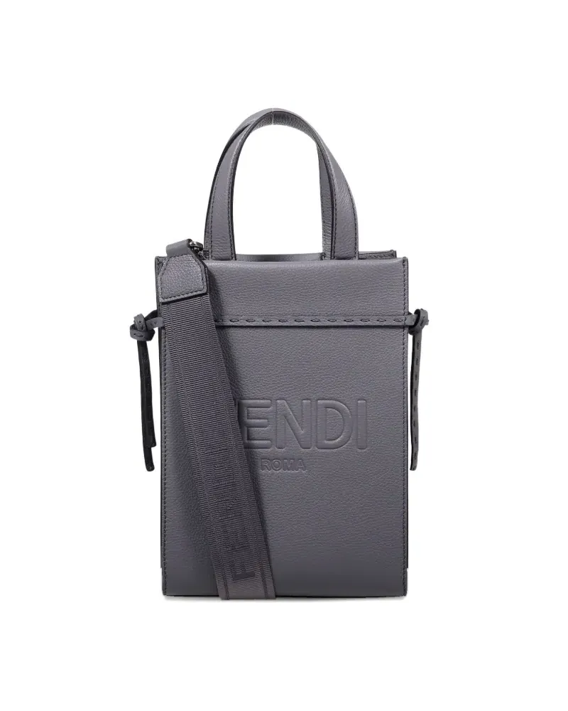 Fendi Shopper mit Logo-Prägung - Grau Grau