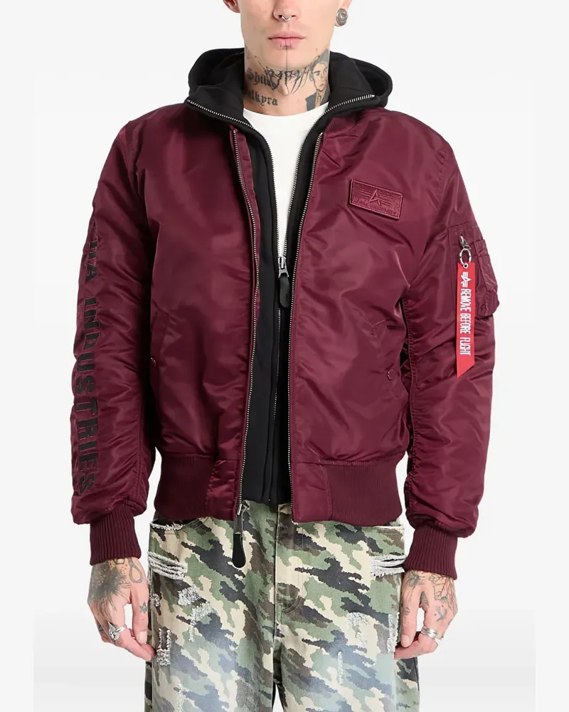 Alpha Industries MA-1 D-Tec sleeve-embroidery jacket - Rot Rot