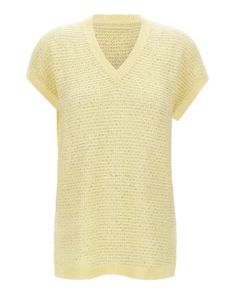 Fabiana Filippi micro sequins V-neck sweater - Gelb Gelb