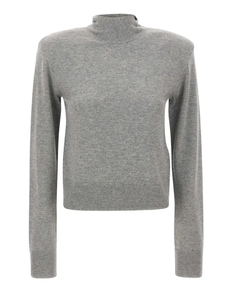 ROTATE Birger Christensen Schulterfreier Pullover mit Schleifendetail - Grau Grau