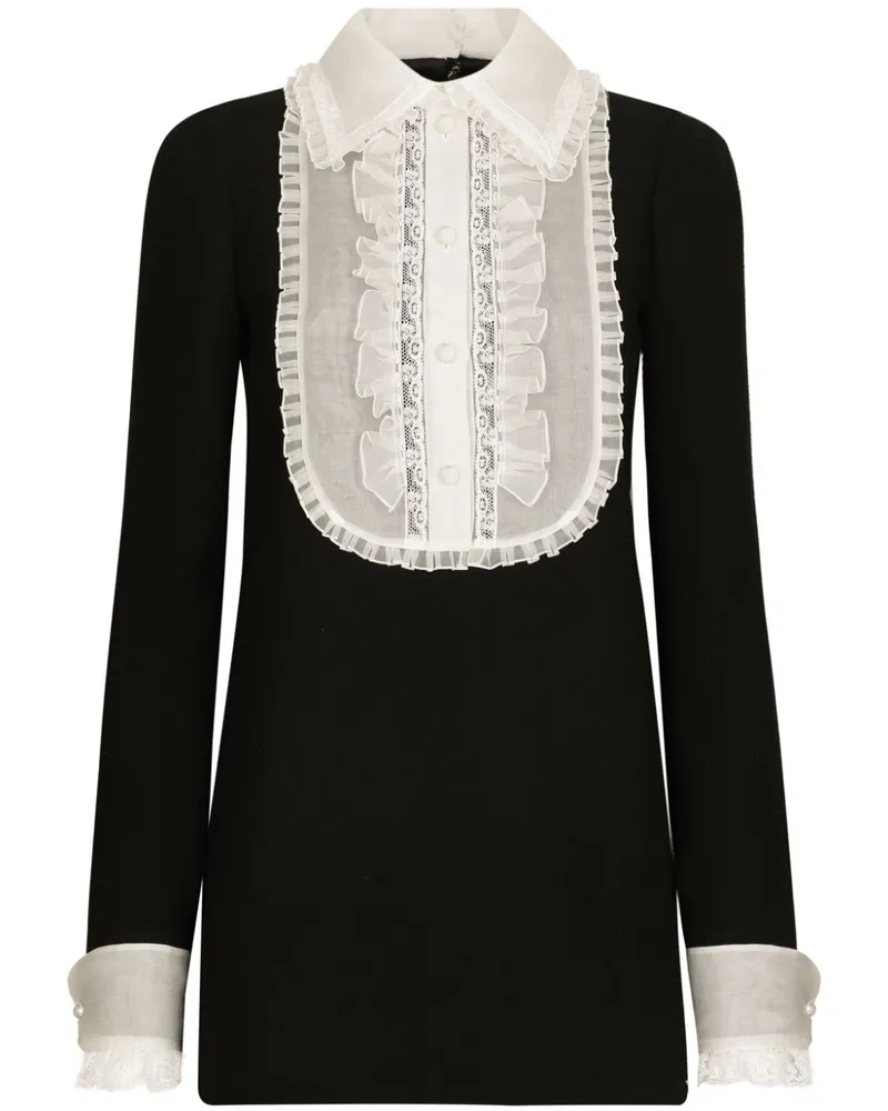 Dolce & Gabbana Minikleid mit Latzkragen - Schwarz Schwarz