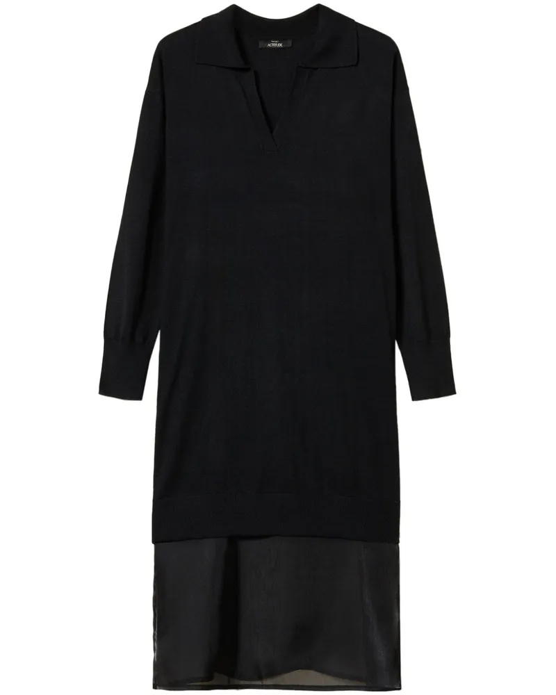 Twin-Set Gestricktes Midikleid - Schwarz Schwarz