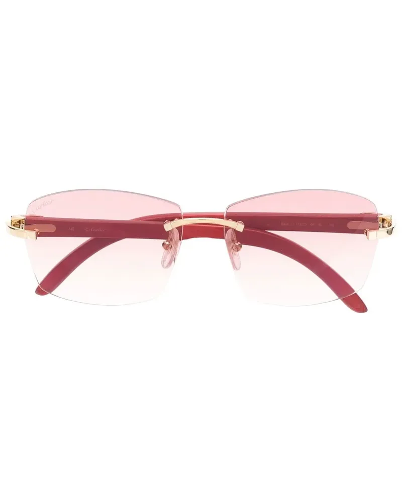 Cartier Rahmenlose Sonnenbrille - Rot Rot