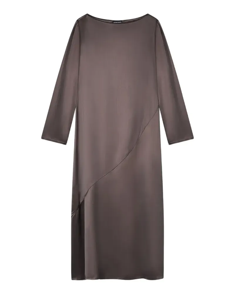 Emporio Armani diagonal-seam midi dress - Braun Braun
