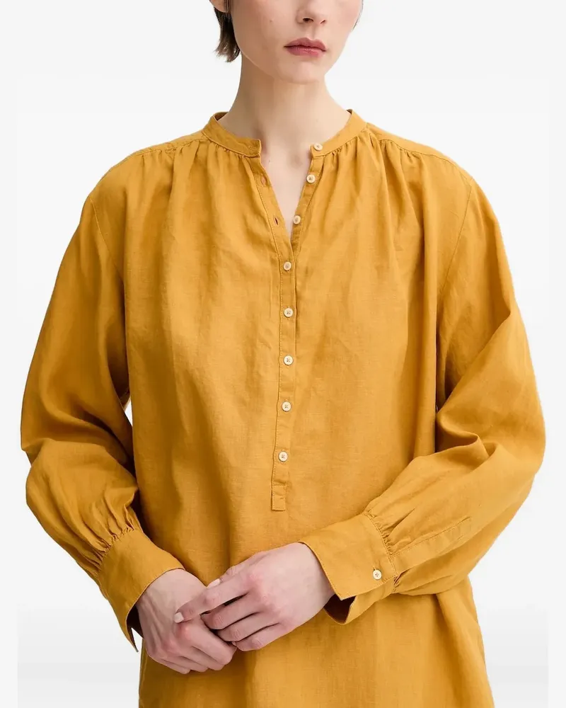 Marc O'Polo Langärmeliges Hemdkleid - Gelb Gelb
