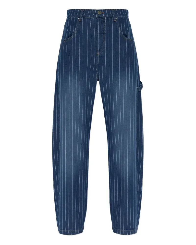 MUNTHE Utility-Hose mit Nadelstreifen - Blau Blau