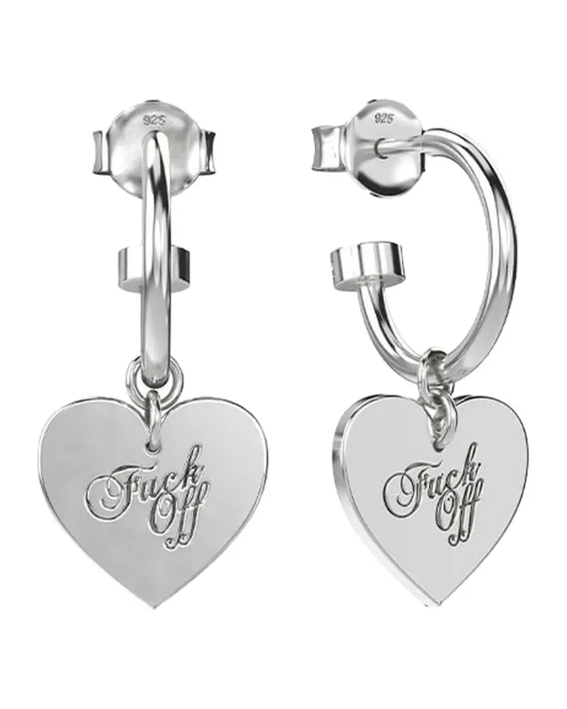 Stolen Girlfriends Club Warm Welcome Heart Sleepers hoop earrings - Silber Silber