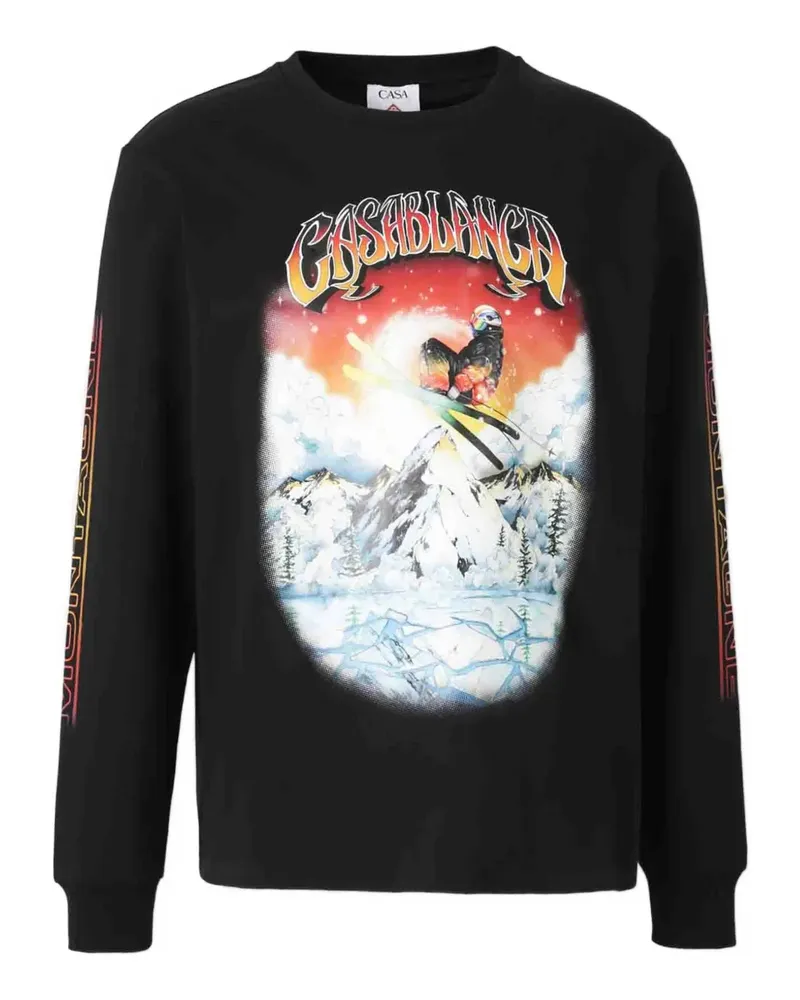 Casablanca Paris Langarmshirt mit Print - Schwarz Schwarz