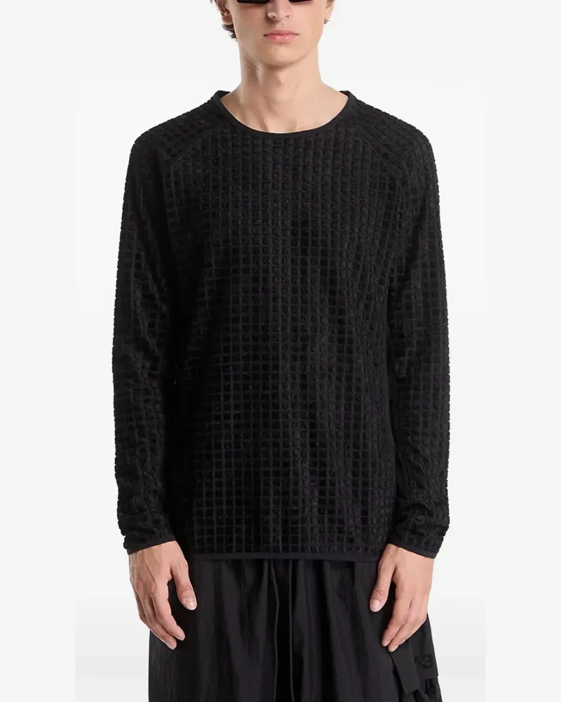 Y-3 reversible waffle-knit T-shirt - Schwarz Schwarz