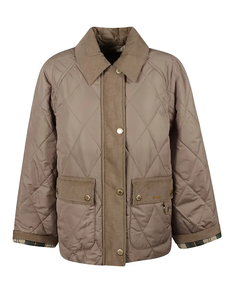 Barbour Gesteppte Jacke mit Cordbesatz - Braun Braun