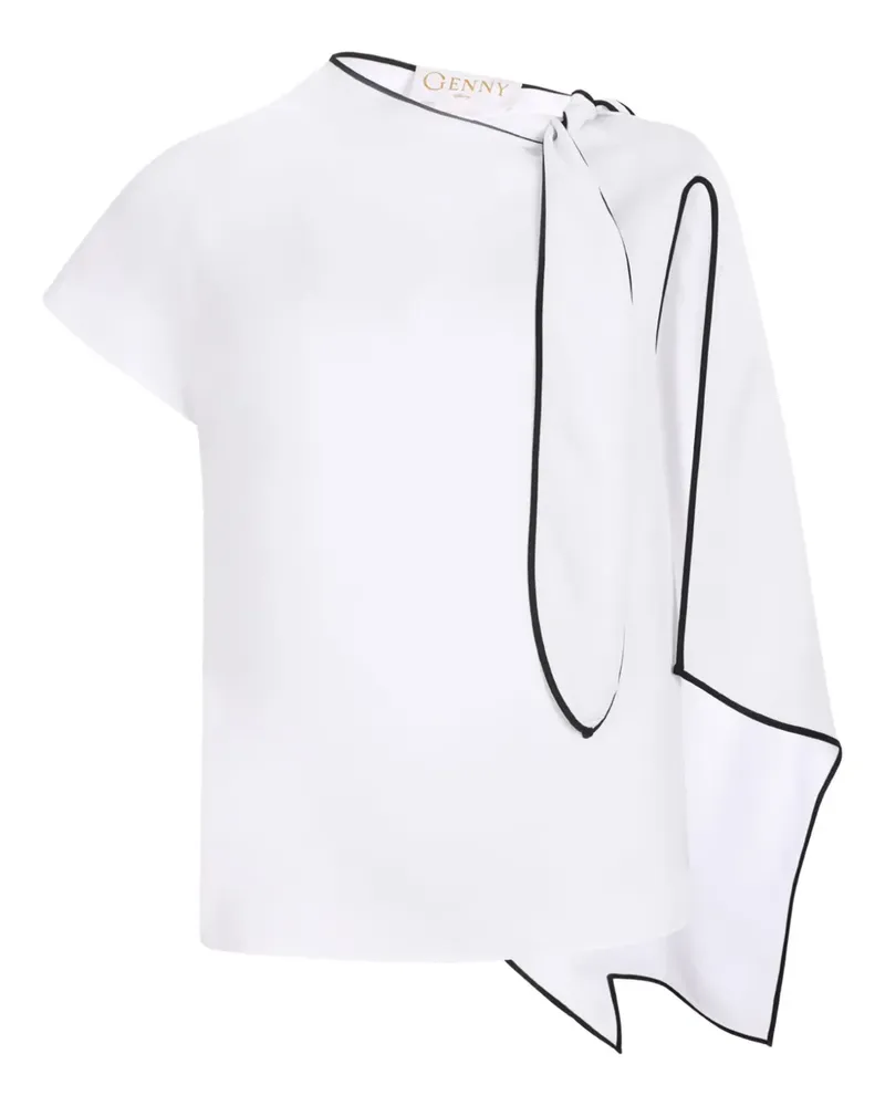 Genny Bluse mit asymmetrischem Kragen - Weiß Weiß
