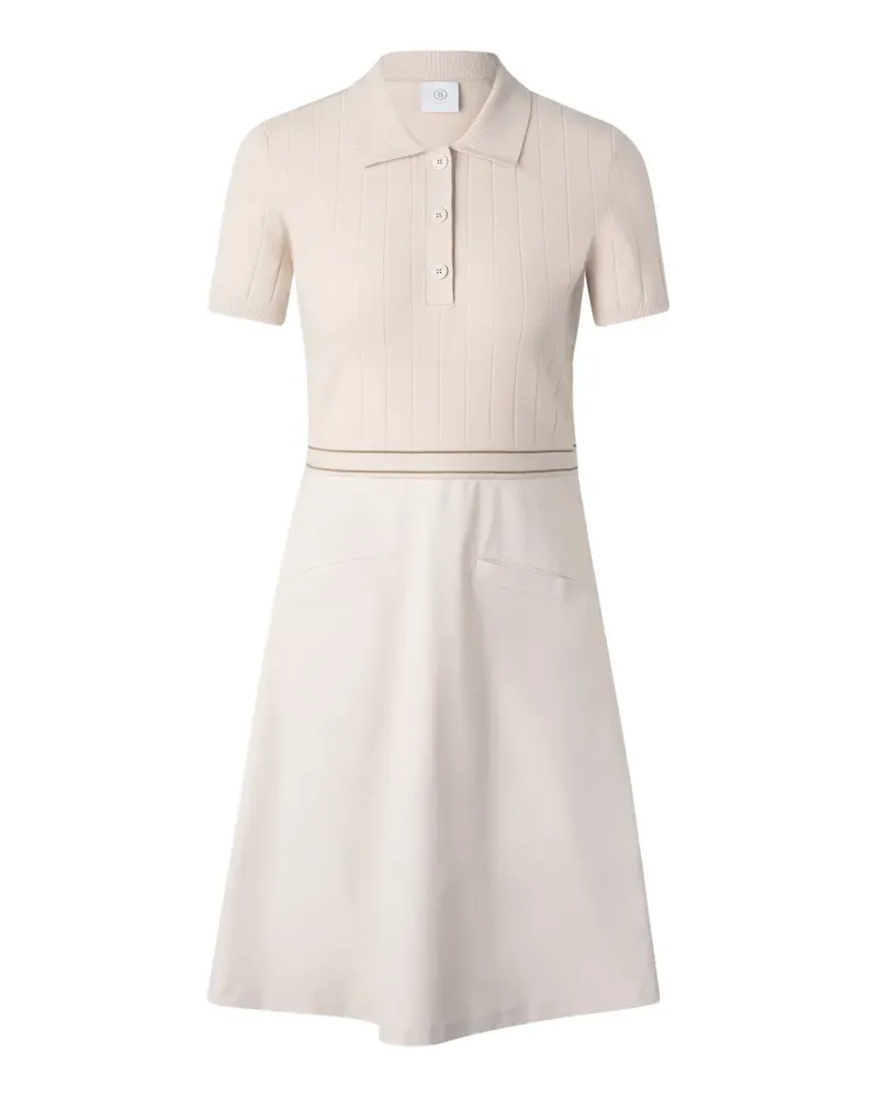 Bogner Selin ribbed polo-collar mini dress (set of two) - Nude Nude