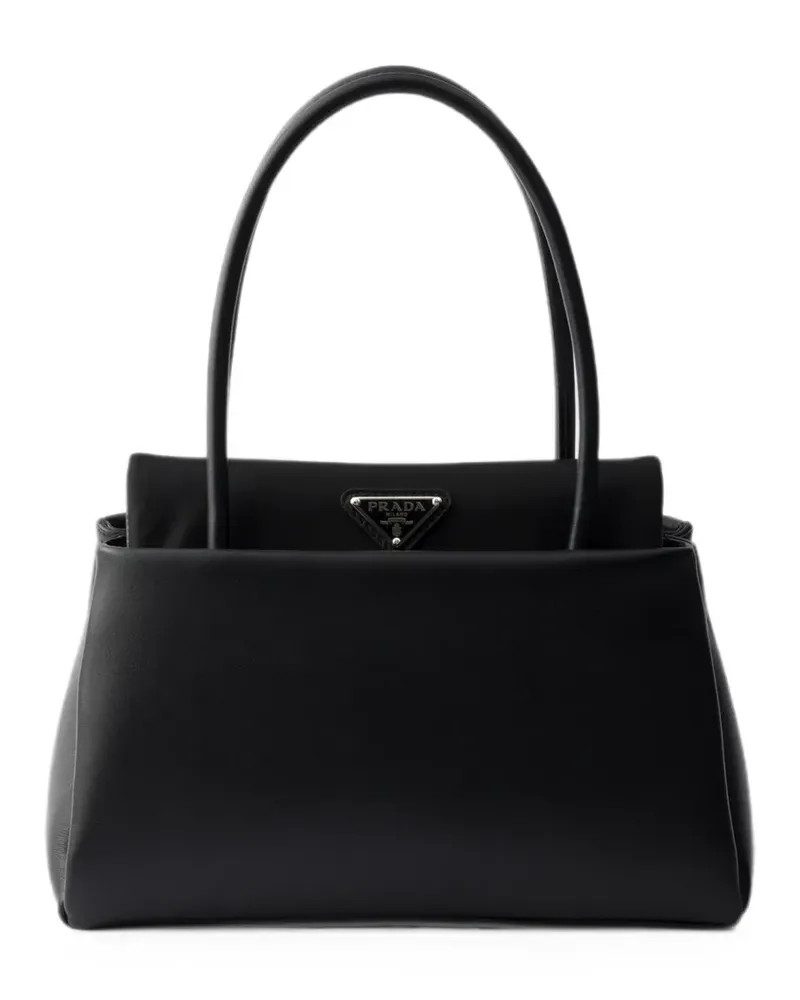Prada Kleine Passage Tasche mit Re-Nylon-Klappe - Schwarz Schwarz