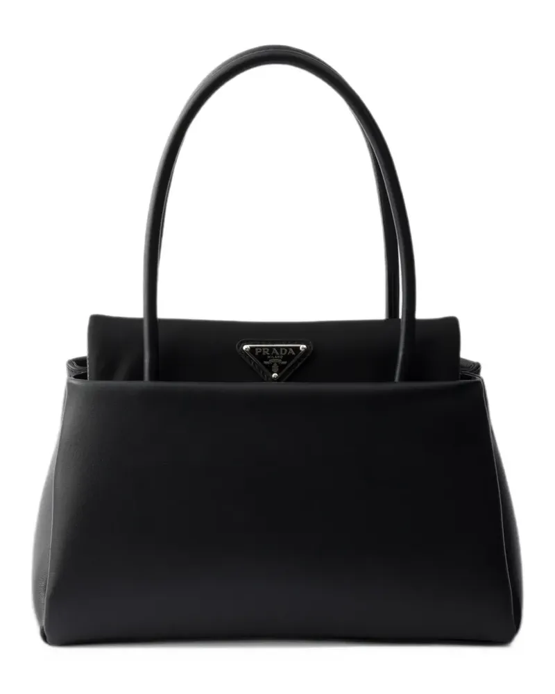 Prada Kleine Passage Tasche mit Re-Nylon-Klappe - Schwarz Schwarz