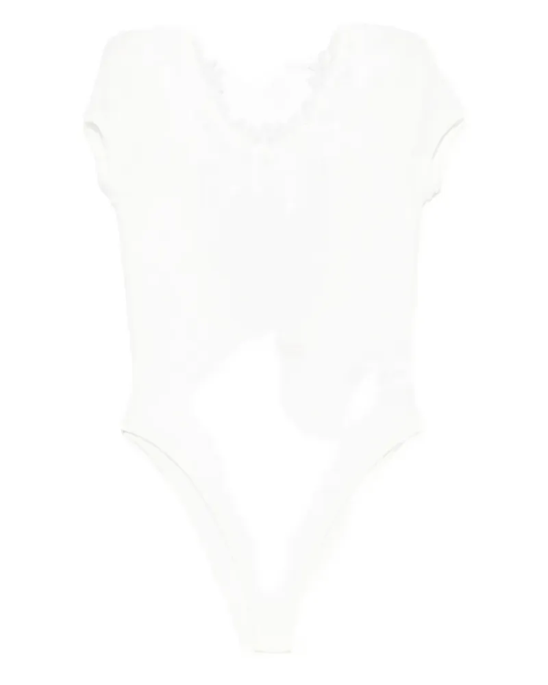Ermanno Scervino lace-trim bodysuit - Weiß Weiß