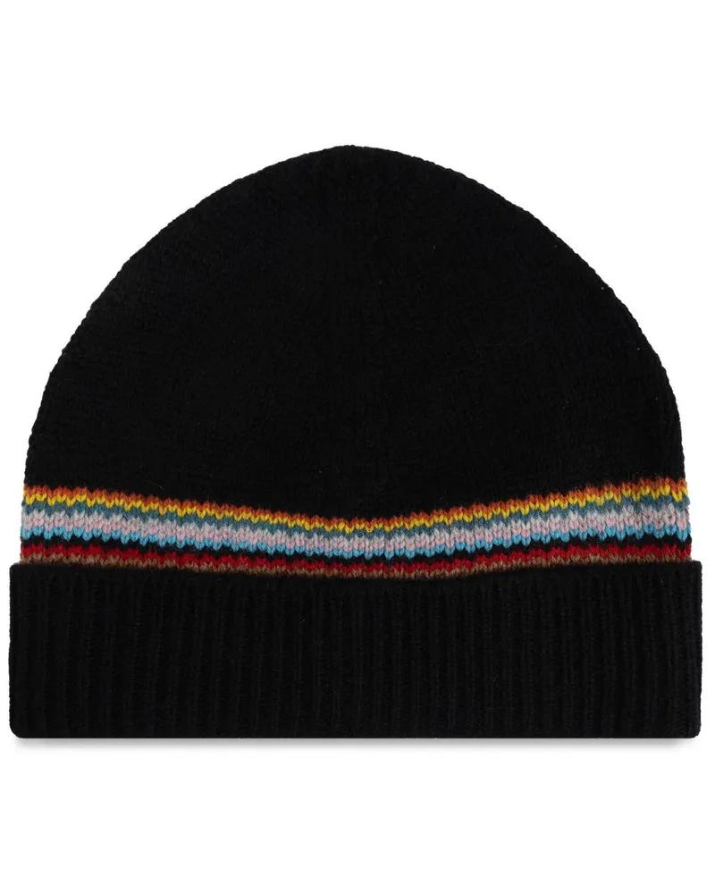 Paul Smith Beanie mit Streifendetail - Schwarz Schwarz