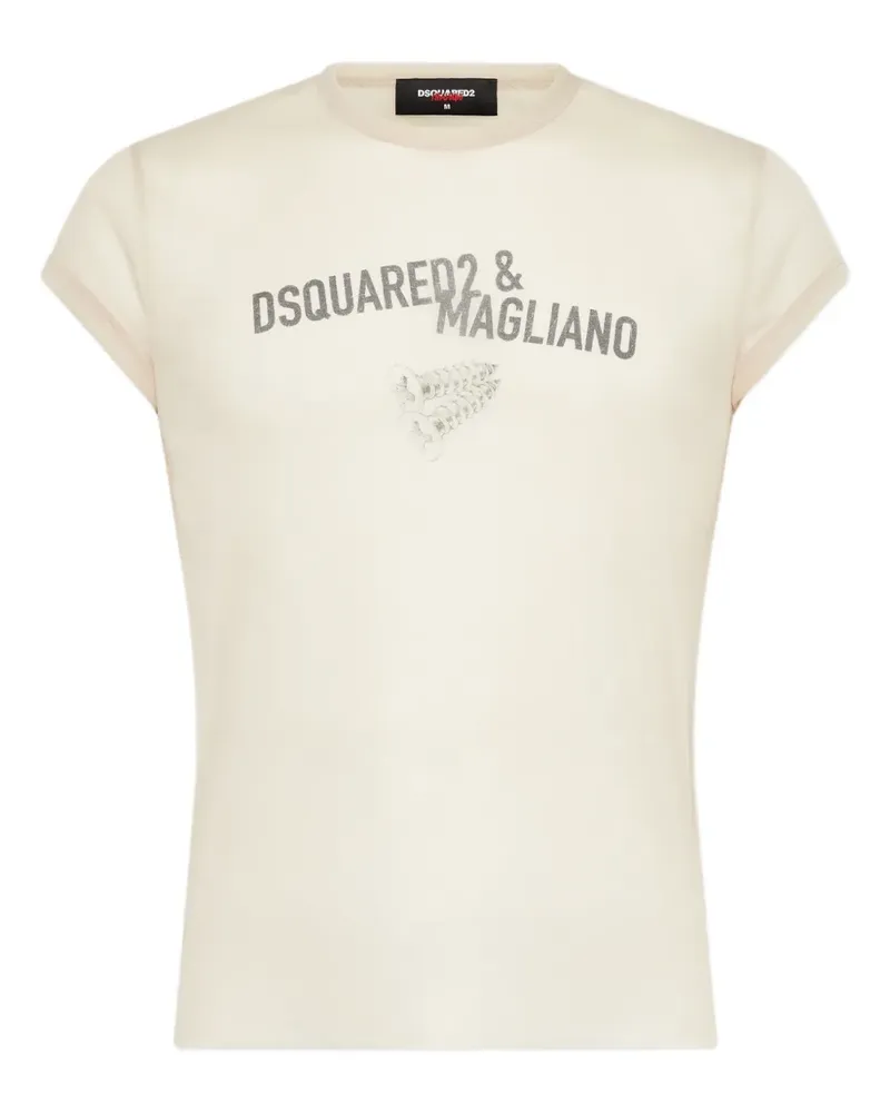 Dsquared2 T-Shirt mit Logo-Print - Nude Nude