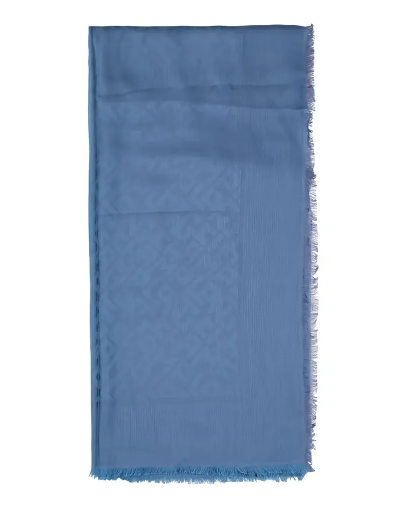 Longchamp Schal mit Fransen - Blau Blau