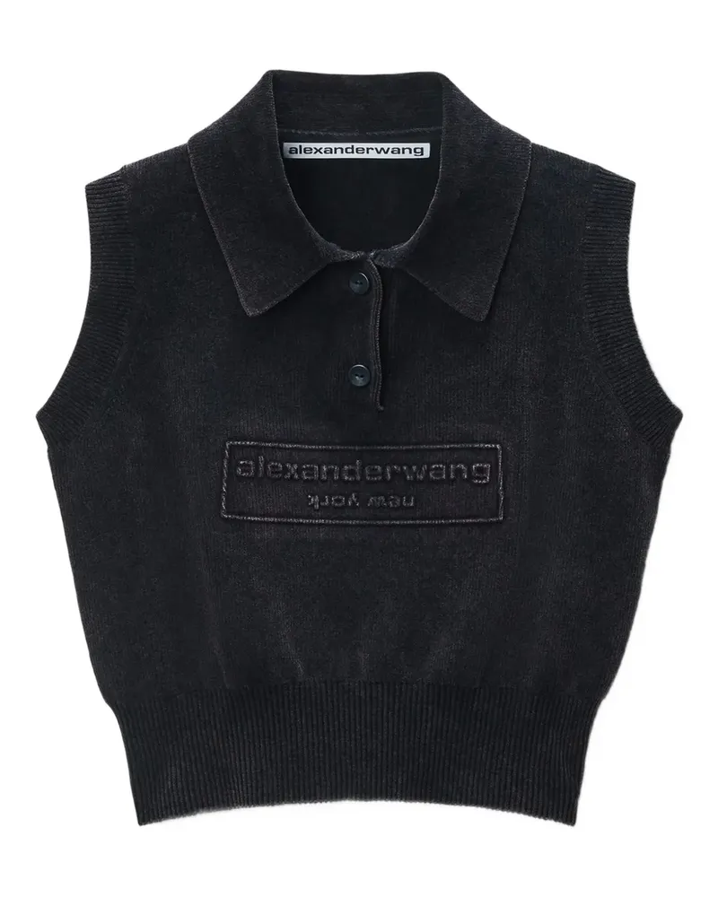Alexander Wang Poloshirt mit Logo-Prägung - Schwarz Schwarz