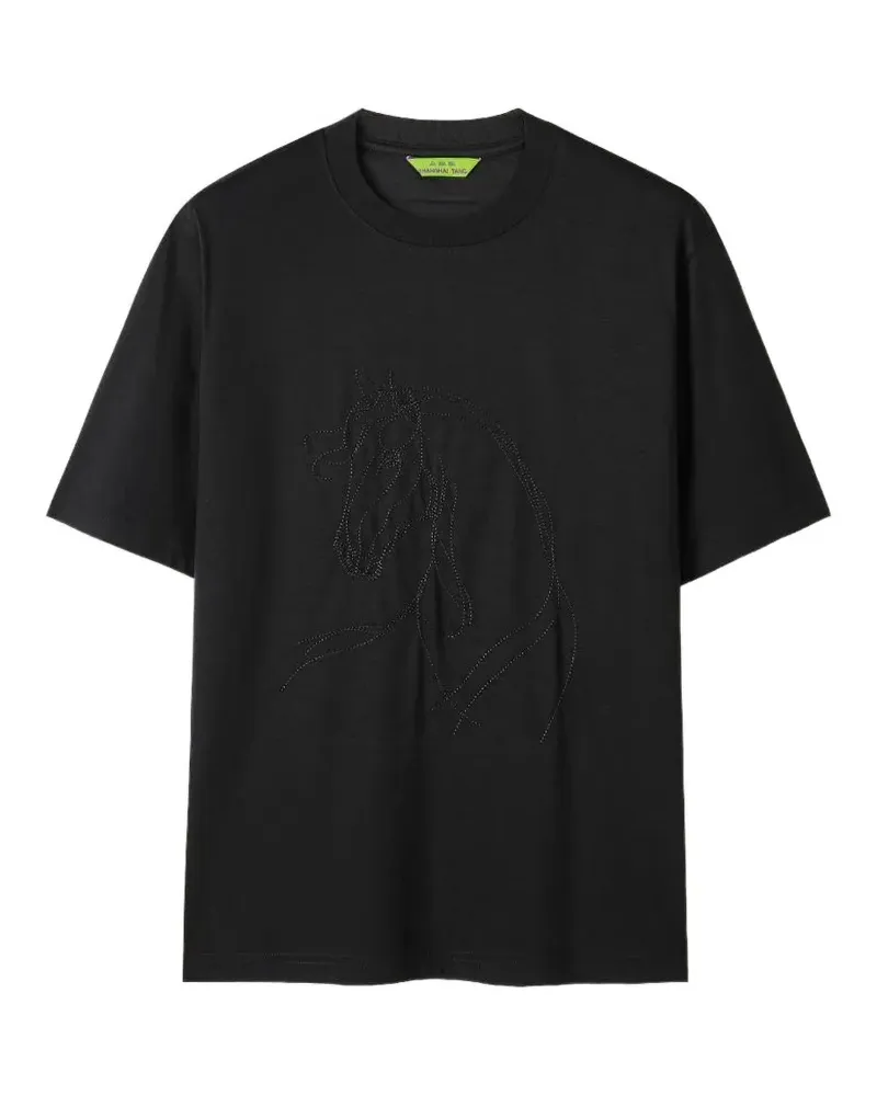 Shanghai Tang T-Shirt mit Pferde-Grafik - Schwarz Schwarz