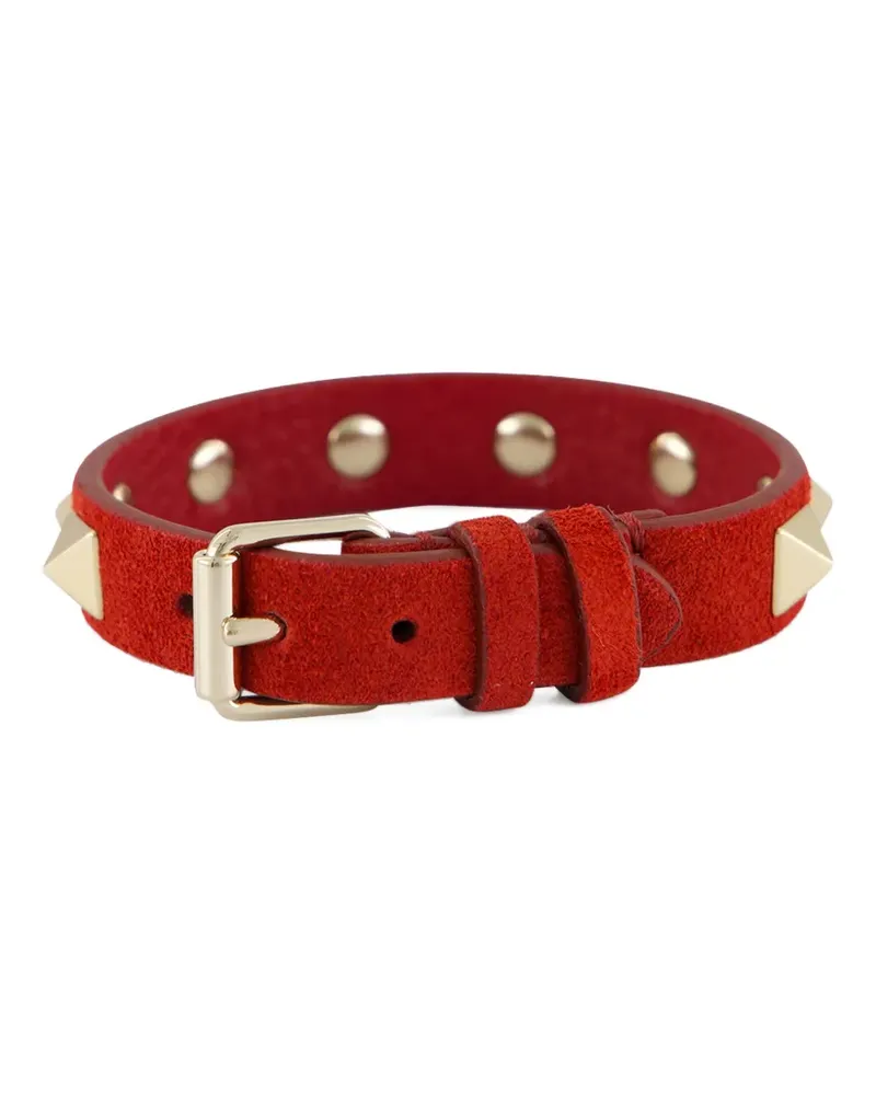 Valentino Garavani Rockstud suede bracelet - Rot Rot