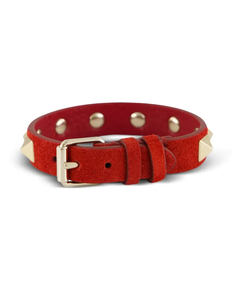 Valentino Garavani Rockstud suede bracelet - Rot Rot