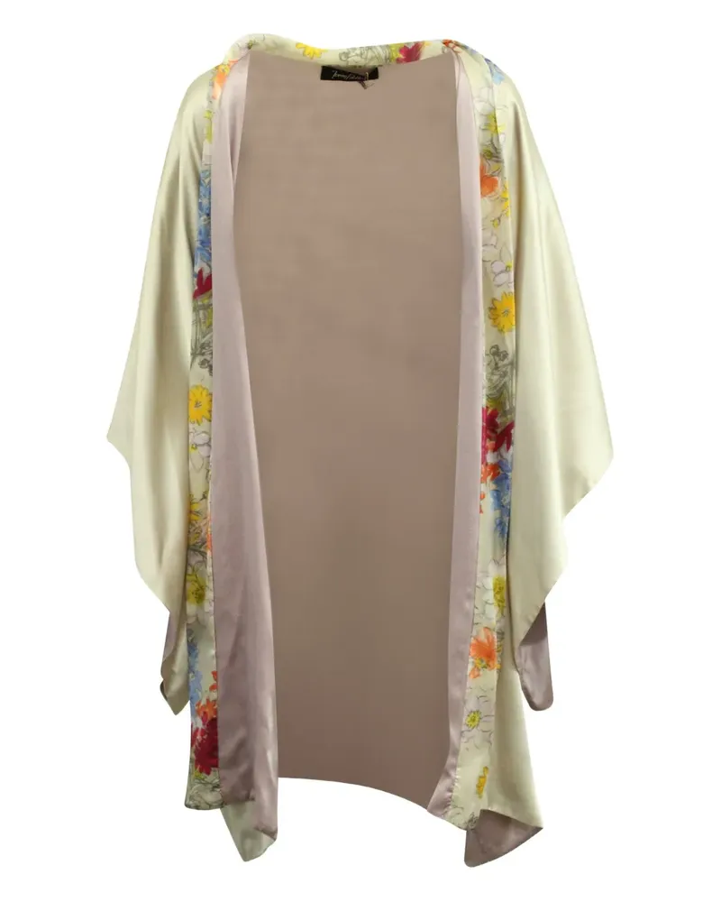 Jenny Packham floral-border robe - Nude Nude