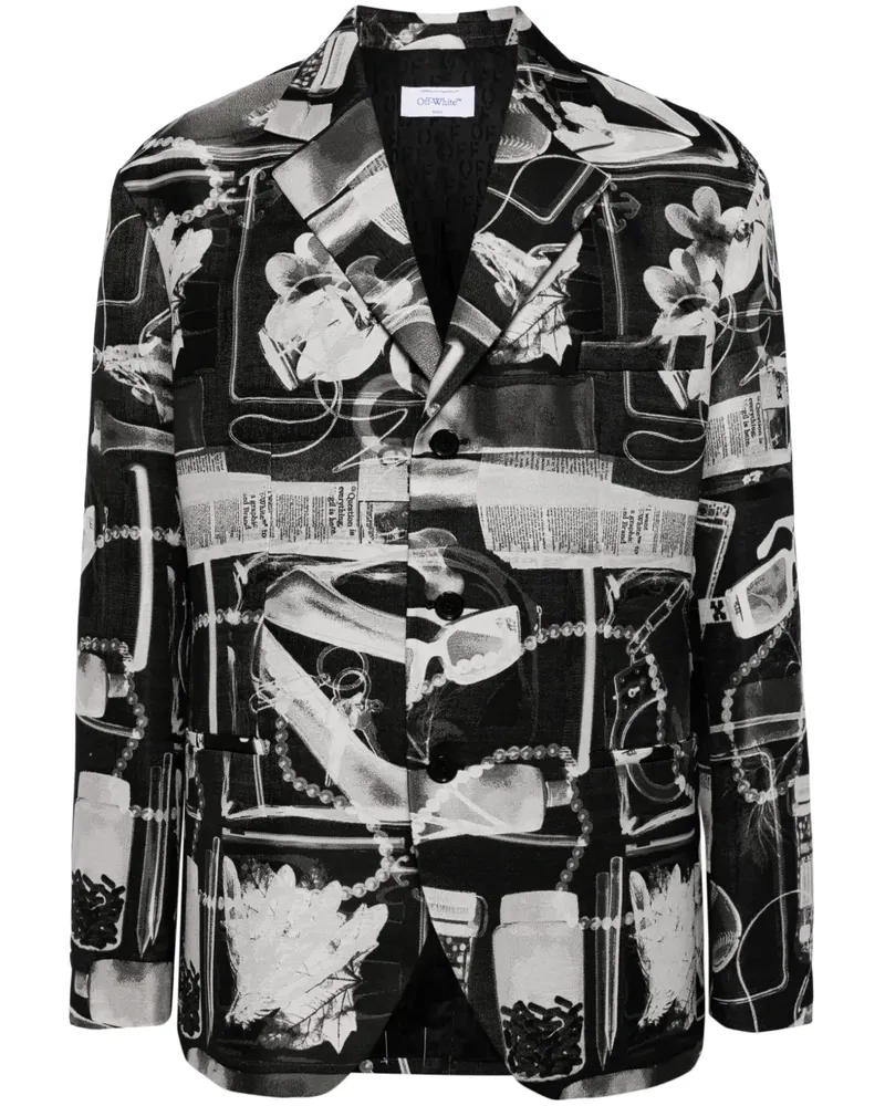 OFF-WHITE Sakko mit Röntgenbild-Print - Schwarz Schwarz