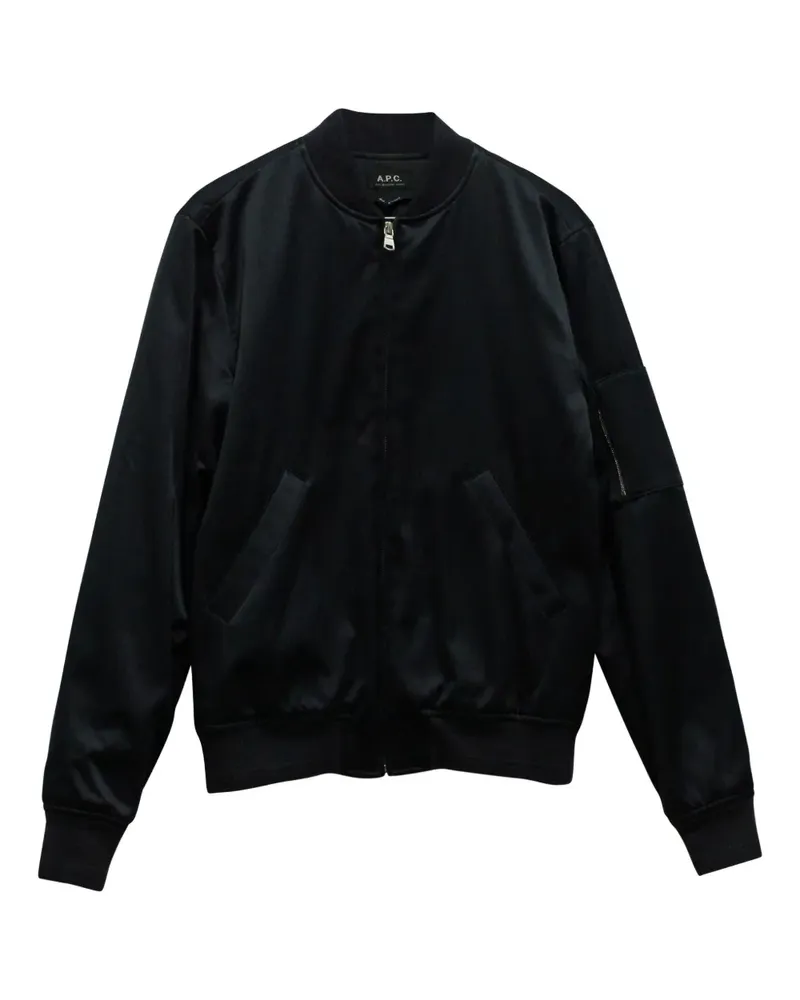 A.P.C. ribbed-collar bomber jacket - Schwarz Schwarz