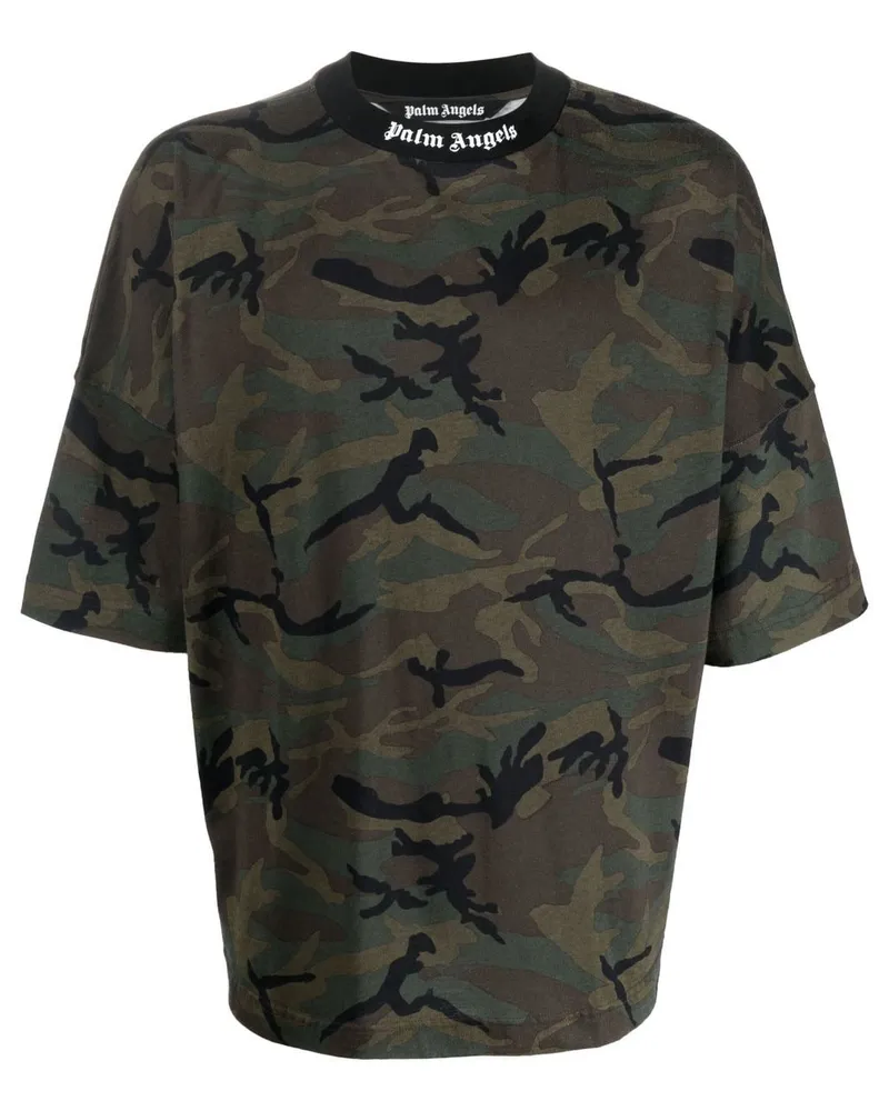 Palm Angels T-Shirt mit Camouflage-Print - Schwarz Schwarz