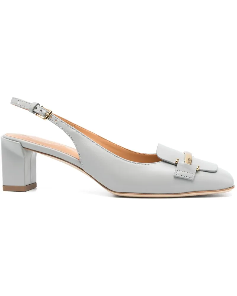 TOD'S Slingback-Pumps mit Logo-Gravur 50mm - Grau Grau