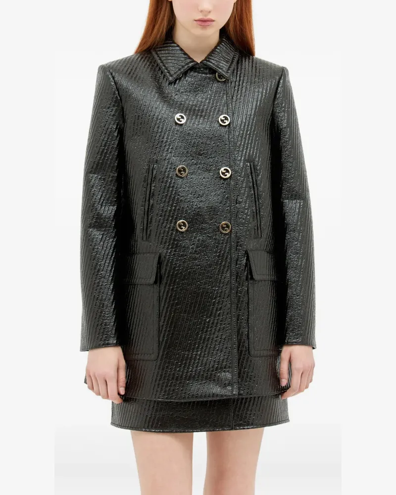 Gucci Doppelreihiger Mantel - Schwarz Schwarz
