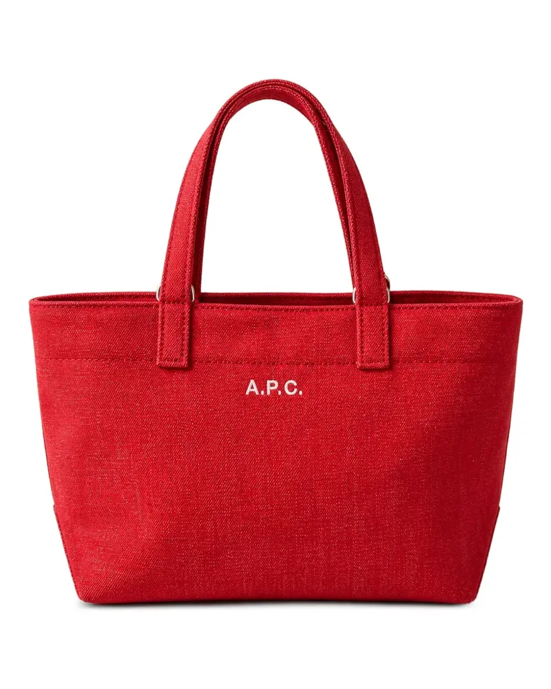 A.P.C. Shopper mit Logo-Print - Rot Rot