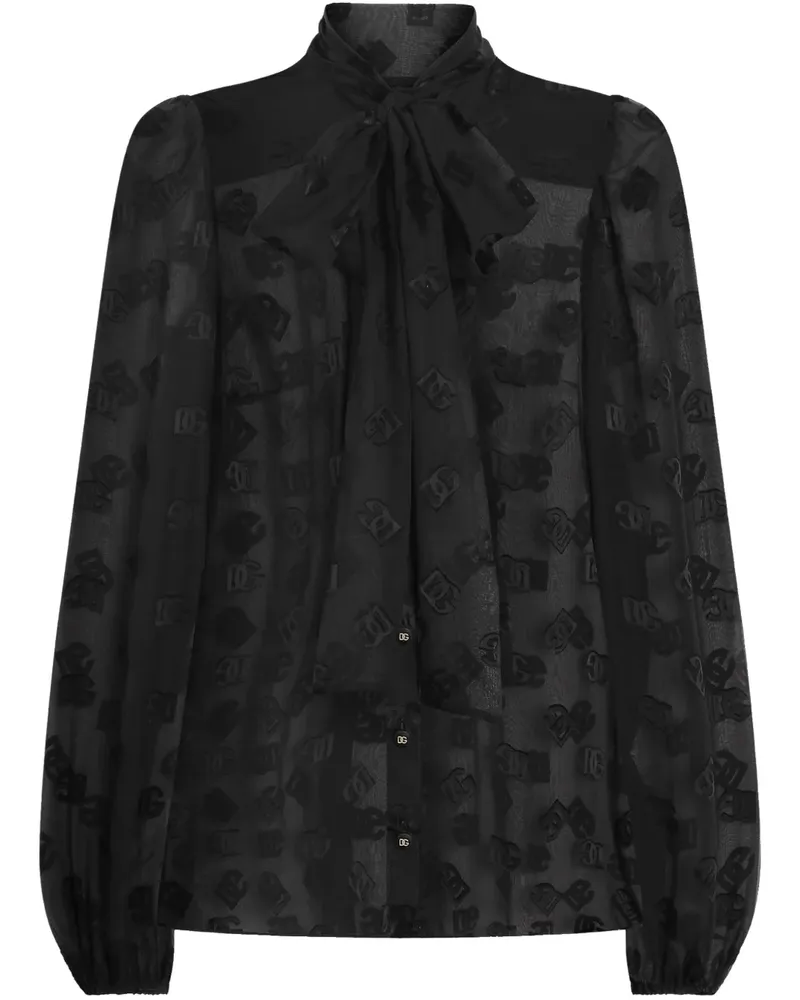 Dolce & Gabbana Bluse mit Logo-Print - Schwarz Schwarz