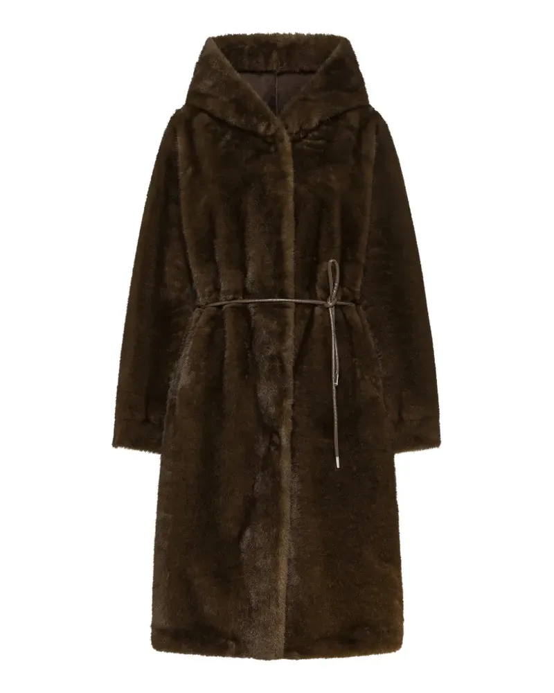 Seventy faux-fur hooded coat - Braun Braun